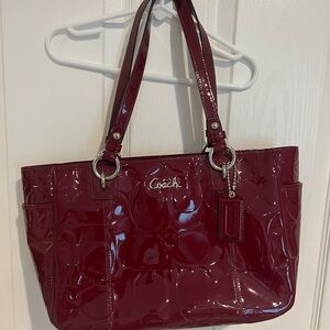 Red large Coach purse